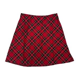 NWT J.Crew Red Tartan Plaid A-Line Mini Skirt Women's Small Holiday Preppy